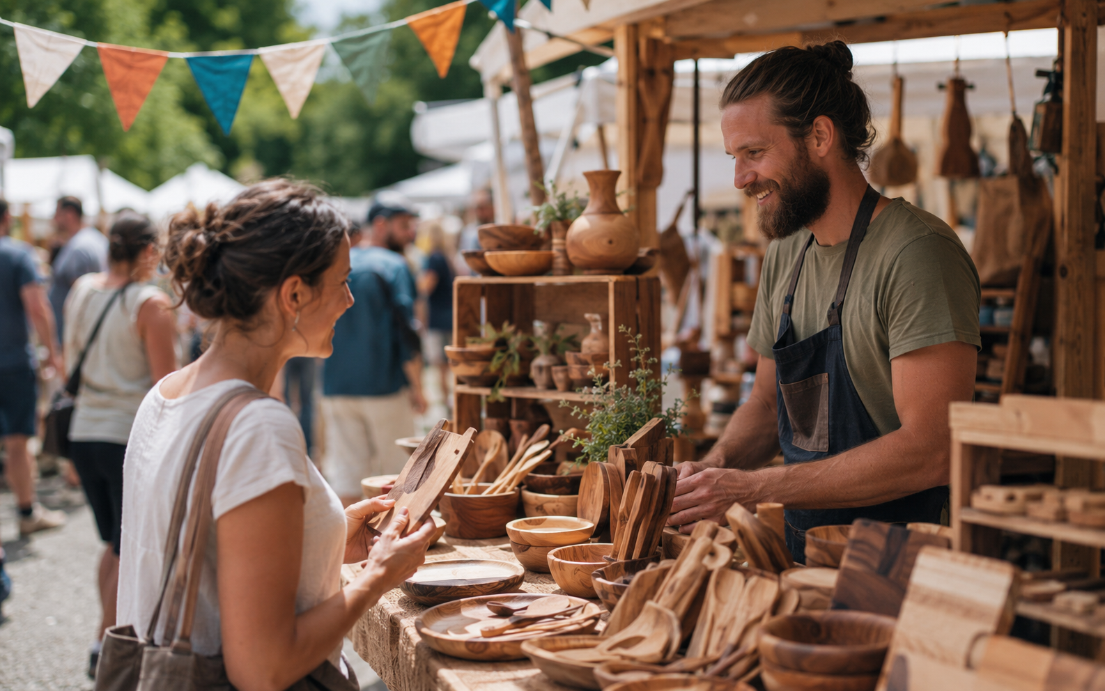 A vibrant craft market